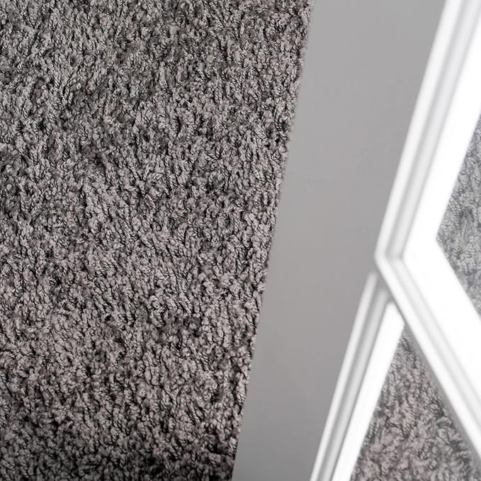 Unique Loom Solid Shag Collection Area Rug (3' 3" x 5' 3" Oval, Graphite Gray)