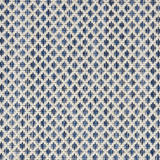 Nourison Home Courtyard Ivory Blue 5' x Square Area Rug - Easy Clean, Non Shedding, Bed Room, Living Room, Dining Room, Kitchen (5' x Square)