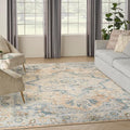 Nourison Home Astra Machine Washable Beige Blue 7'10" x 10' Area Rug - Easy Clean, Non Shedding, Bed Room, Living Room, Dining Room, Kitchen (8' x 10')