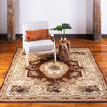 Rugs.com Chateau Collection Rug – 4 Ft Square Brick Red Medium Rug Perfect for Living Rooms, Kitchens, Entryways