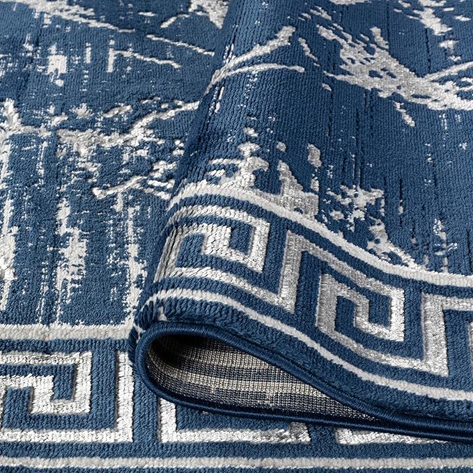 GLORY RUGS Area Rugs Marble 5x7 Navy Gray Carpet Modern Abstract Rug Living Room Dining Bedroom Rug