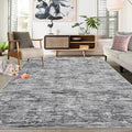 RUGSREAL Washable Rug 10x13 for Living Room Modern Abstract Area Rug Non-Slip Contemporary Bedroom Rug Stain Resistant Aesthetic Accent Floor Carpet Foldable Solid Rug for Home Office, Ivory/Grey