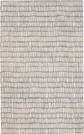 Dash and Albert Roark Pewter Blue Hand Tufted Wool Rug, Runner-2.5 X 8 Feet, Blue/Ivory Geometric Pattern - Premium Luxury Hotel Quality Soft Breathable Hypoallergenic Machine Washable Easy Care