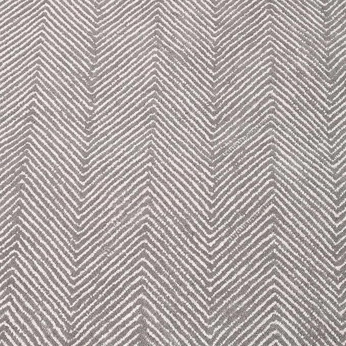 Modern Herringbone Chevron Collection Handcrafted Wool Area Rug - Durable, Zigzag Pattern, for High Traffic, Contemporary Design for Living Room, Bedroom, Dining Room Decor (Smoke Grey, 6' x 8')