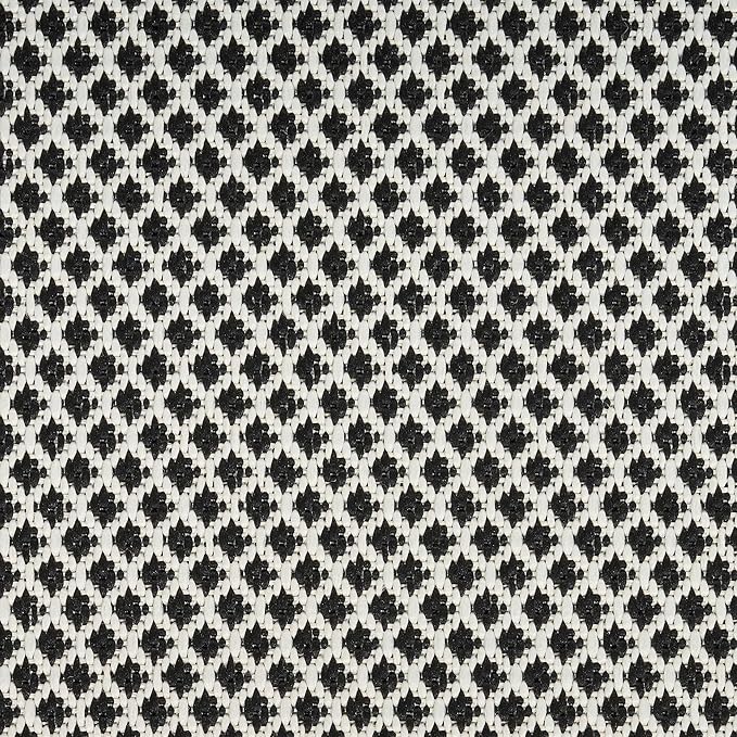 Nourison Home Courtyard Black White 6' x 9' Area Rug - Easy Clean, Non Shedding, Bed Room, Living Room, Dining Room, Kitchen (6' x 9')