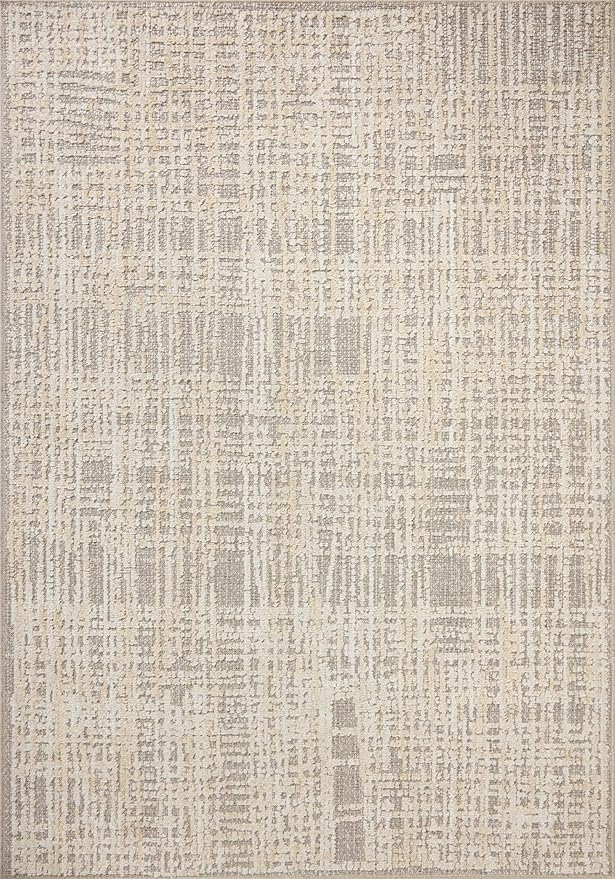 Loloi Amber Lewis Bexley Collection BEX-07 Natural/Dove 7'-10" x 10' Area Rug Neutral, Textured, Living, Bedroom, Dining, Carpet