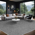 LBRO2M Easy Jute Solid Area Rug 9X12 Washable Rugs for Living Room Bedroom Natural Jute Look Indoor Outdoor Rug Durable, Solid Non Shedding Eco Friendly (9X12 Black Gray)