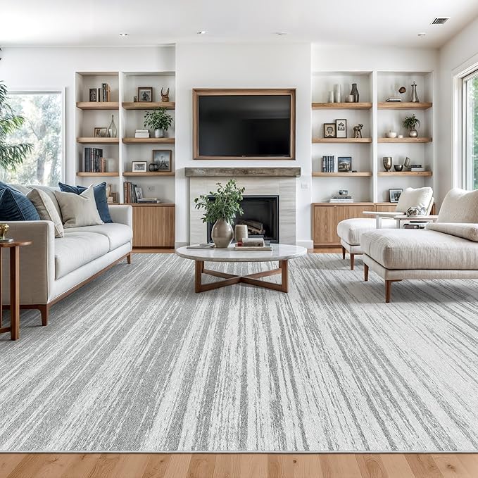 Valenrug Washable Rugs 6x9 - Non Slip 6x9 Area Rugs for Living Room, Stain Resistant Area Rugs for Bedroom, Foldable Machine Washable Area Rug(6'x9', Grey)