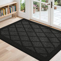 COSY HOMEER Non-Slip Door Mat 32"x48", Entryway Rugs Low Profile Absorbent Dirt Trapper Doormat for Front Entrance, Washable Polypropylene Entry Mat (Black)