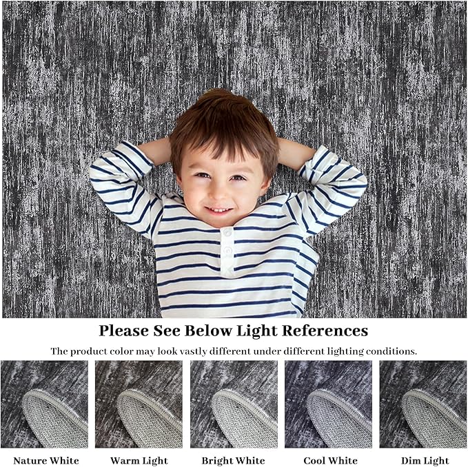 RUGSREAL 3x3 Round Area Rug Small Washable Circle Rug Non Slip Stain Resistant Entry Mat Modern Solid Color Round Living Room Carpet Low Pile Soft Bedroom Mat Neutral Rug for Bedside Nursery, Grey