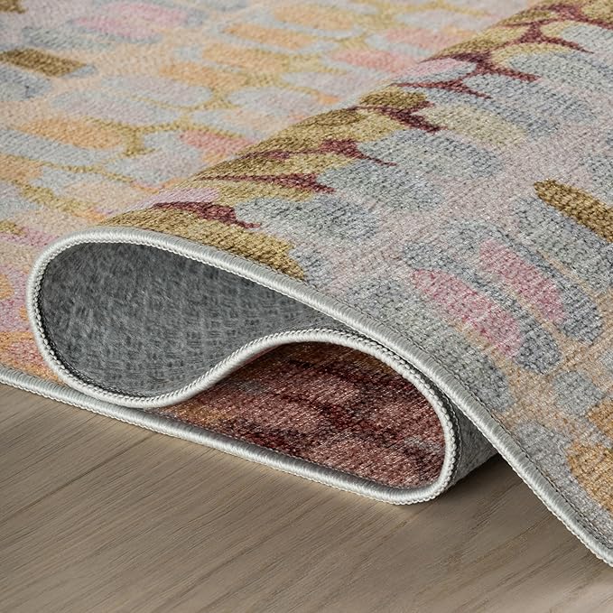 Dash & Albert Paint Chip Pastel Machine Washable Rug, 9.5 X 13.5 Feet, Multicolored Geometric Pattern