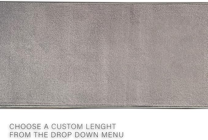 Custom Made Runner Rug Low Pile with Rubber Backing for Kitchen Foyer Hallway Entry Choose Your Length Size 26 Inch Wide Solid and Plain Grey Color (40 feet x 26 inch)