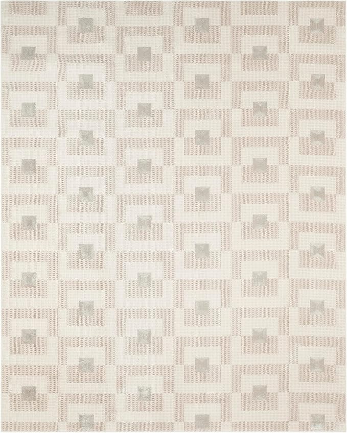 Nourison Nordic Ivory Beige 8' x 10' Scandinavian Area Rug - Easy Cleaning, Non Shedding, Bed Room, Living Room, Dining Room, Kitchen (8' x 10')