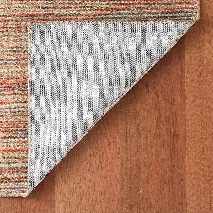 Dash & Albert Clay Multi Machine Washable Rug, 2 X 3 Feet, Multi Stripe Pattern