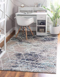 Unique Loom Trellis Frieze Collection Area Rug - Geometric (7' x 10', Blue Multi/ Ivory)