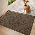 COSY HOMEER Door Mat 20”x32”,Absorbent Dirt Trapper Entryway Rugs,Non-Slip Welcome Mat,Washable Entry Rugs,Low Pile Doormat for Front Back Door,Wet Shoes & Paws,Brown