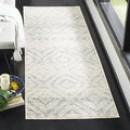 SAFAVIEH Adirondack Collection Runner Rug - 2'6" x 12', Ivory & Light Blue, Modern Diamond Distressed Design, Non-Shedding & Easy Care, Ideal for High Traffic Areas in Living Room, Bedroom (ADR131T)