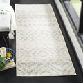 SAFAVIEH Adirondack Collection Runner Rug - 2'6" x 14', Ivory & Light Blue, Modern Diamond Distressed Design, Non-Shedding & Easy Care, Ideal for High Traffic Areas in Living Room, Bedroom (ADR131T)