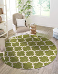 Rugs.com Lattice Collection Rug – 12 Ft Round Light Green Medium-Pile Rug Perfect for Kitchens, Dining Rooms