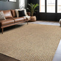 Easy Jute Rugs 9x12 Natural Color Living Room Indoor Outdoor Area Rug for Patio Farmhouse and Kitchen Rug High Traffic Easy to Clean Washable Solid Boho Woven Design Outside Carpet (9 x 12)