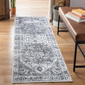 Bloom Rugs Caria Washable Non-Slip 7 ft Runner - Silver/Dark Gray Traditional Runner for Entryway, Hallway, Bathroom, and Kitchen - Exact Size: 2'6" x 7'