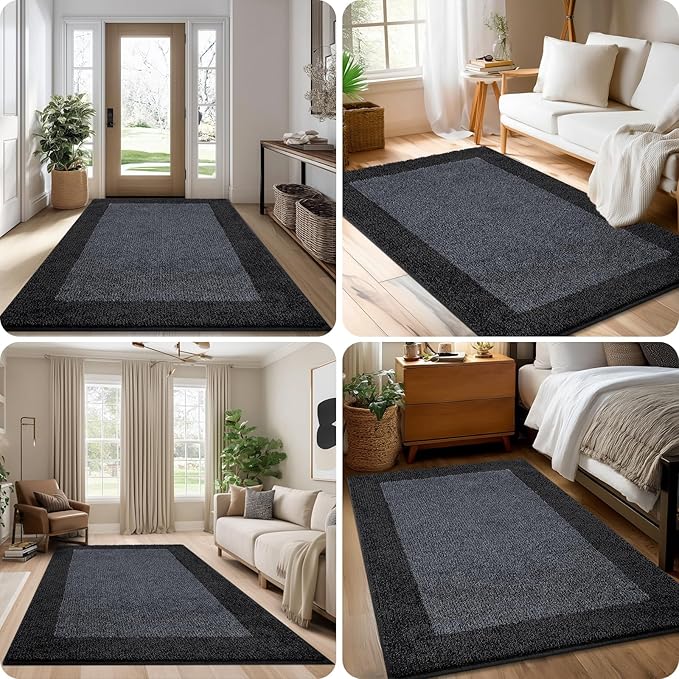 Washable Area Rug 48" x 72", Non Slip Kitchen Rug for Floor, Absorbent Entrance Runner Rug for Bedroom, Living Room, (Roll Packing)