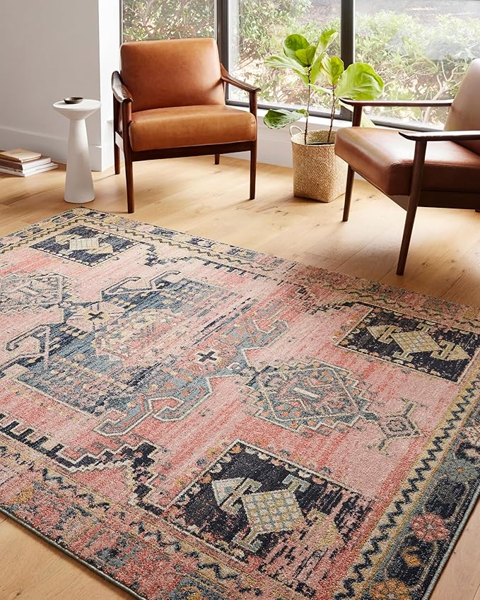 Loloi Jocelyn Collection JOC-06 Rose/Rose 9'-6" x 12'-6" .38" Thick Area Rug