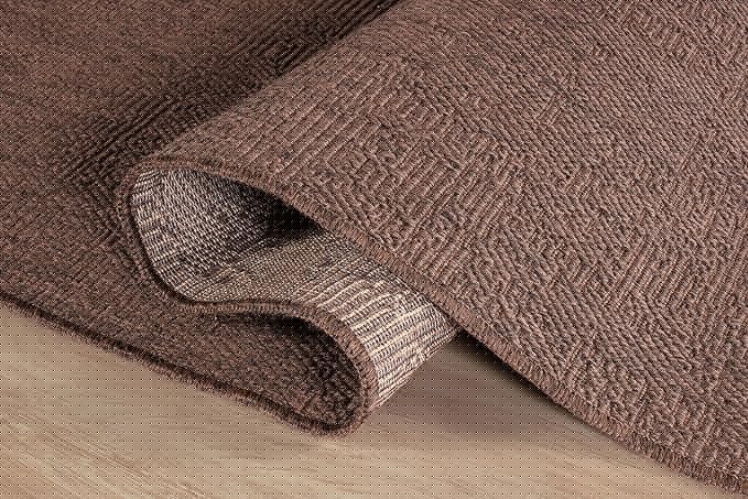 CAMILSON Easy Jute Rug 4x6, Indoor Outdoor Brown Color Fiber Area Rugs for Living Room Patio and Kitchen Rug, Solid Boho Woven Design, Easy-Cleaning, Washable Outside Carpet Alfombras (4 x 6)