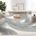 Abani Nuevo Beige Black Swirls Modern Area Rug 9' x 12' for Living Room, Bedroom - Abstract Design - Durable & Easy to Clean