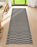 Lahome Striped Easy Jute Entryway Runner, 2x6 Kitchen Mats for Floor Black Rug Runners for Hallways Non Slip Indoor Outdoor Carpet, Farmhouse Non Shedding Floor Carpet for Laundry Porch Corridor