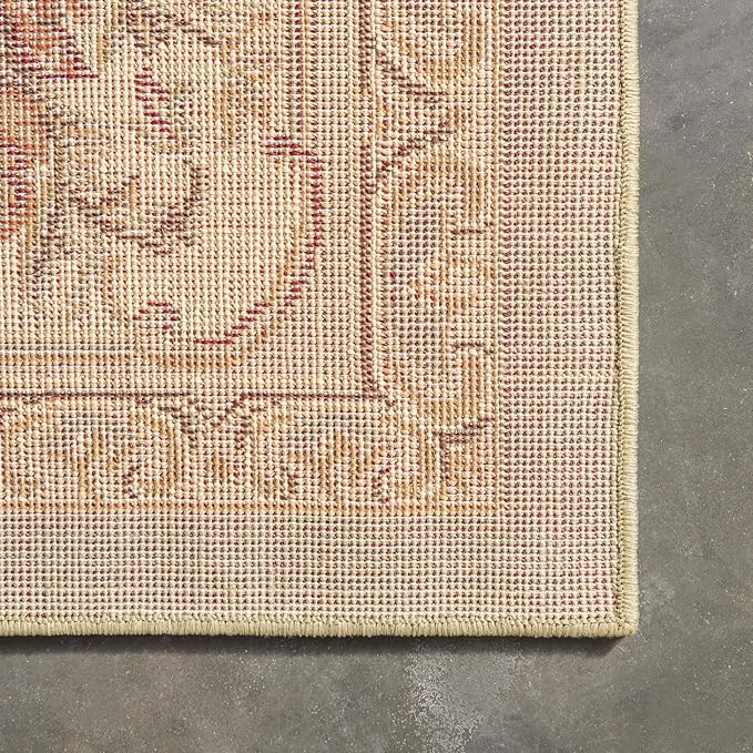 Rugs.com Chateau Collection Rug – 8' x 11' Cream Medium Rug Perfect for Living Rooms, Kitchens, Entryways