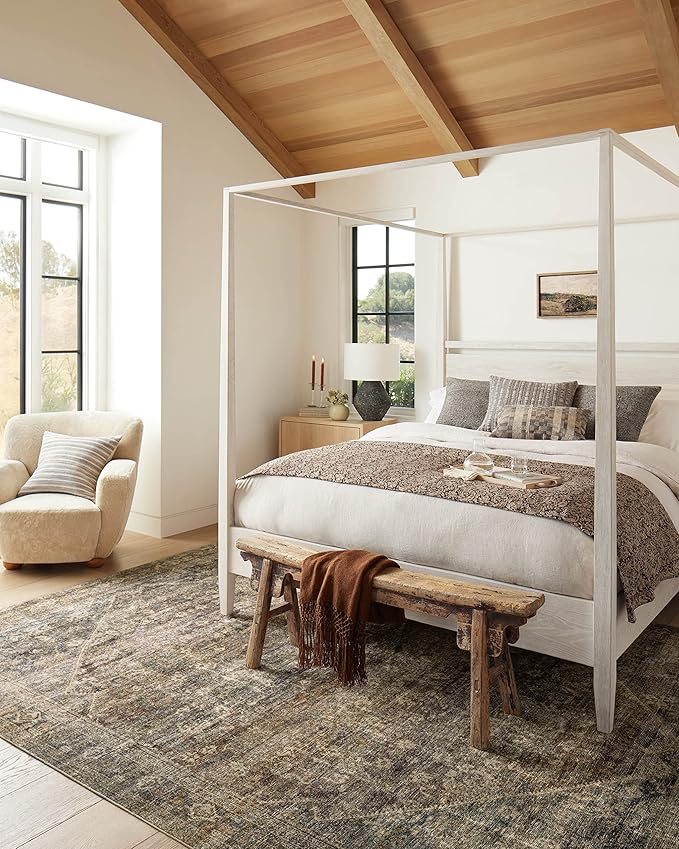 Loloi Amber Lewis Morgan Collection MOG-05 Spice/Lagoon 8'-3" x 11'-3" 38" Thick Area Rug feat. CloudPile, Neutral, Room Décor, Vintage Inspired, Livingroom, Bedroom, Dining Area
