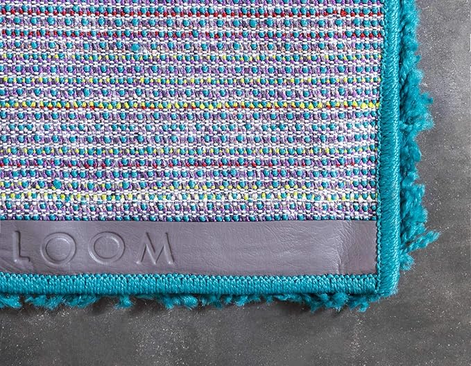 Unique Loom Solid Shag Collection Area Rug (3' 3" x 5' 3" Rectangle, Deep Aqua Blue)