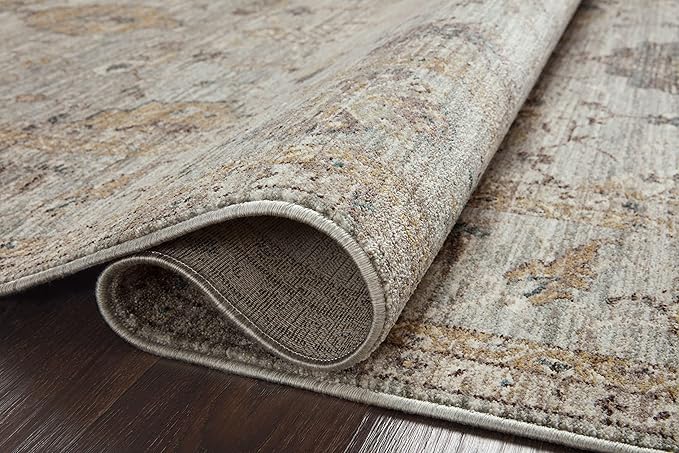 Loloi Magnolia Home by Joanna Gaines Millie Collection MIE-02 Sky/Gold 3'-6" x 5'-6", .25" Pile Height, Accent Rug