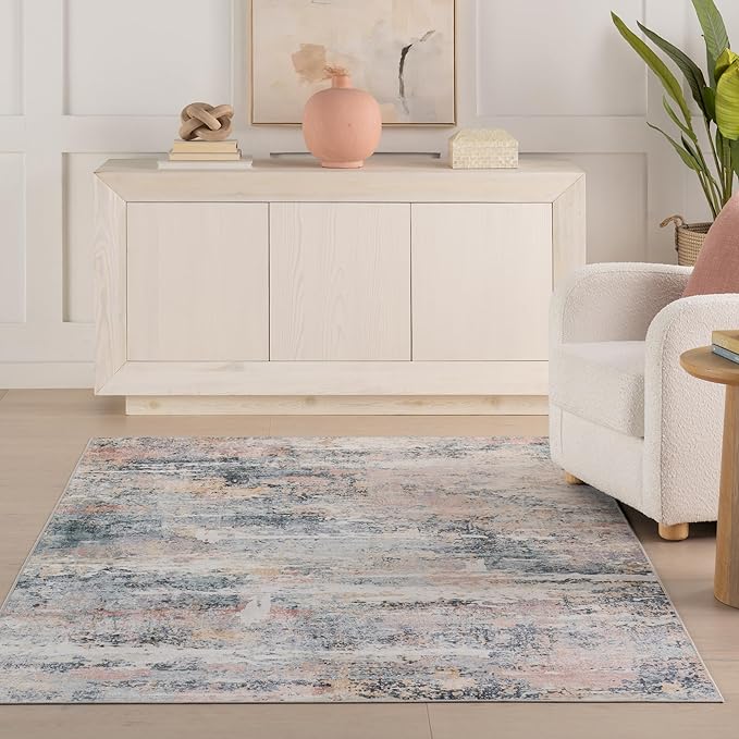 Dash & Albert Blaire Mineral Machine Washable Rug, 4 X 6 Feet, Multicolored Graphic Pattern