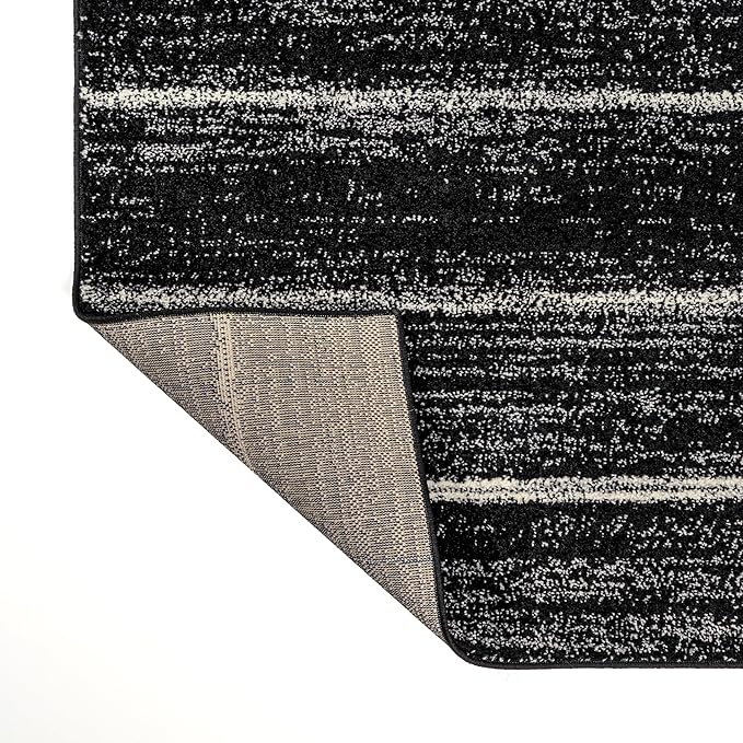 JONATHAN Y Williamsburg Minimalist Stripe Black/Cream Indoor Area Rug, 8x10, Contemporary, Modern, Easy-Cleaning for Living Room, Bedroom, Kitchen, Pet Friendly, Non-Shedding (MOH201F-8)
