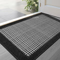 LUMI Inside Door Mat for Entry 24''x36'', Absorbent, Dirt Trapper, Low Profile Thin, Non Slip Mats with Rubber Backing, Ideal for Indoor, High Traffic, Garage, Entrance, Checkered Black