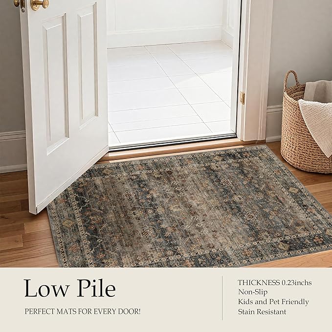 Area Rug Non Slip Machine Washable Ultra Soft Living Room/Bedroom/Kitchen/Outdoor/Classroom Camel, 2'×6'