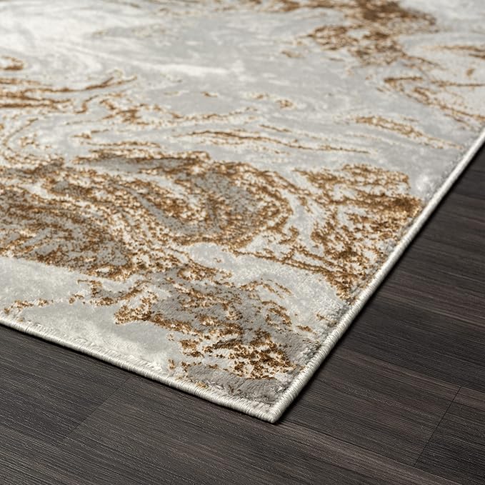 LUXE WEAVERS Marble Swirl Abstract Area Rug, Gray 8x10