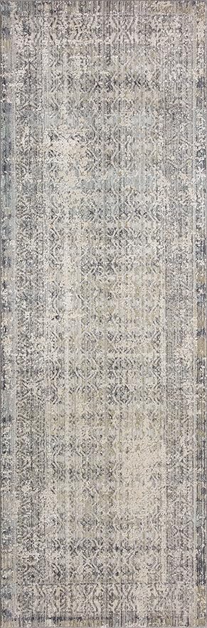 Loloi Amber Lewis Alie Collection ALE-04 Sky/Stone 2'-7'' x 7'-9'', .13'' Pile Height, Runner Rug