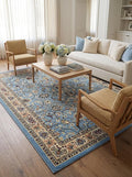 Rugs.com Yasmin Collection Rug – 9' x 12' Light Blue Medium Rug Perfect for Living Rooms, Large Dining Rooms, Open Floorplans
