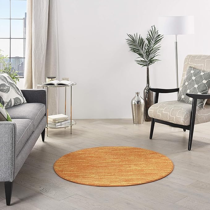 Nourison Home Nourison Essentials Sunburst 4' x Round Area Rug - Easy Clean, Non Shedding, Bed Room, Living Room, Dining Room, Kitchen (4' x Round)