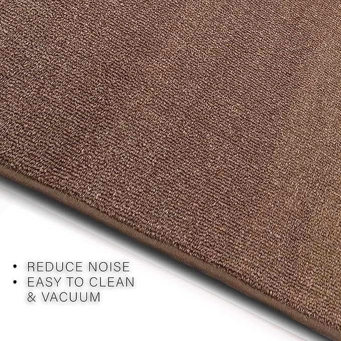 Custom Made Runner Rug Low Pile with Rubber Backing for Kitchen Foyer Hallway Entry Choose Your Length Size 31 Inch Wide Solid and Plain Brown Color (6 feet x 31 Inch)