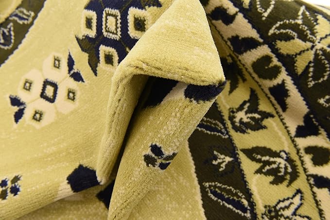 Unique Loom Taftan Collection Border Geometric Tribal Inspired Design Area Rug (8' 0 x 8' 0 Round, Gold/ Gray)