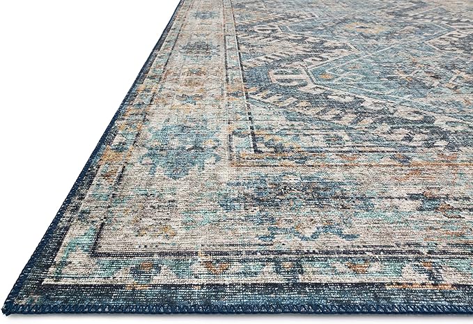 Loloi Skye Collection SKY-03 Denim/Natural 8'-0" x 8'-0" Round Area Rug
