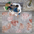 CAMILSON Indoor Outdoor Rug, Mult 9’x12’ Leaf Tropical Botanical Area Rugs for Indoor and Outdoor patios, Easy-Cleaning Non-Shedding Living Room, Garden and Kitchen Washable Outside Carpet (9x12)