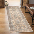 Keen Home Design 2x10 Rug - Machine Washable Runner Rug with Non-Slip Backing, Ideal for Hallway, Entryway, Kitchen, Laundry Room - Vintage, Easy Clean, Durable, Low Pile - (2'6" x 10')