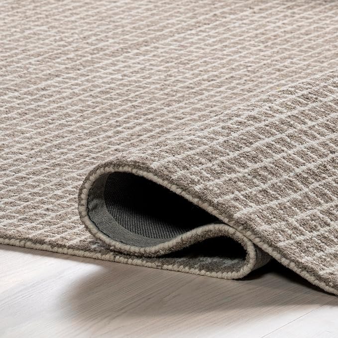 Rugs USA Melrose Grey, 6' x 9', Handmade, Wool & Cotton, Soft and Cozy, High Traffic, Stain Resistant, Easy Clean, Durable Area Rug for Bedroom, Living Room, Dining Space, Den, Entryway
