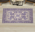 Ambesonne Boho Decorative Rug, Vintage Look Ethnic Look Pattern of Paisley Details Bohemian Feels Damask, Quality Carpet for Bedroom Dorm and Living Room, 2' x 5', Eggshell Violet Lilac