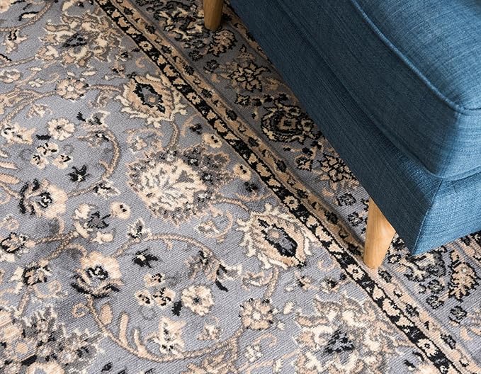 Rugs.com Yasmin Collection Rug – 16 Ft Runner Gray Medium Rug Perfect for Hallways, Entryways